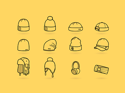 Headict beanies graphic design headwear icon icon set