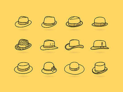 Headict graphic design hat hats headwear icon icon set