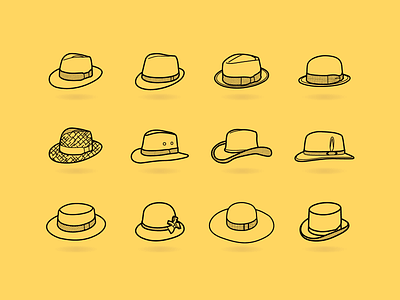 Headict graphic design hat hats headwear icon icon set