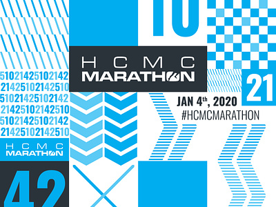 HCMC Marathon 2020 blue graphic design hcmc ho chi minh city marathon race run running saigon vietnam