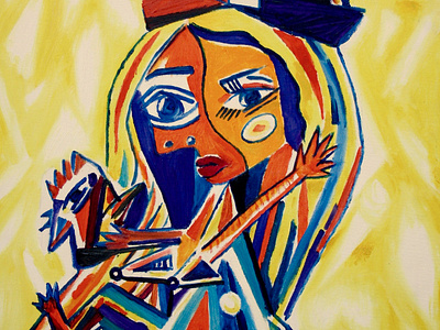 Lost and found abstract art abstract design artwork brand design canvas colorful art creative design creativity cubism cubist design geometric oil on canvas oil paint oil painting orange picasso self portrait yellow