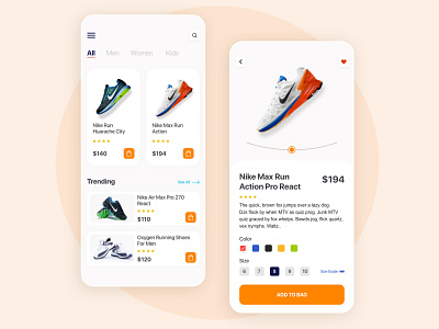 Shoe Ecommerce App adobe xd app clean design e commerce e commerce e commerce app e commerce shop minimal mobile app nike product puma shoe trivandrum ui uiux ux