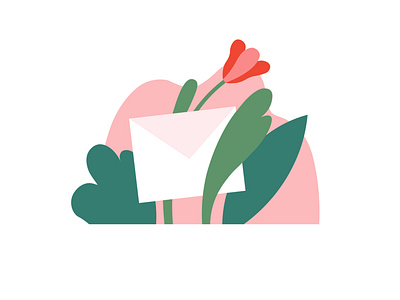 Letter design envelope flowers graphic design icon illustration illustrator letter minimalism vector