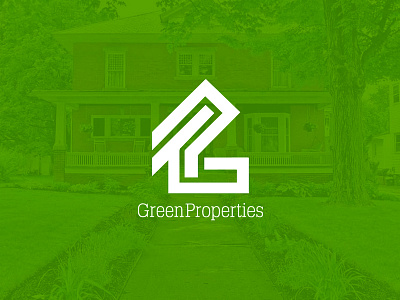 Green properties branding design icon illustration logo typography vector