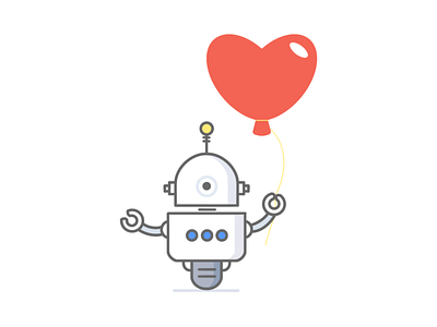 Heartlessly in love ball branding creative design graphic heart idea illustration love minimal robot vector