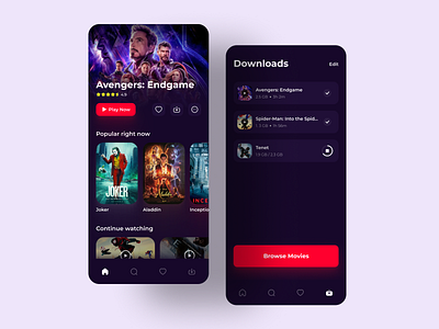 Streaming App for Movies app app design mobile movie movie app movies streaming streaming app ui uidesign ux