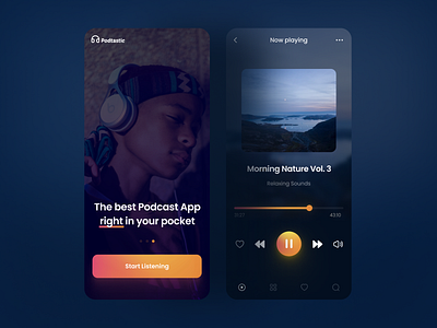 Podtastic - Podcast App concept app app design listening mobile mobile app music app music player podcast podcast app podtastic ui uidesign ux