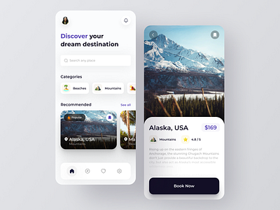 Travel Application app app design discover minimalist travel travel app travelling travelling app ui uidesign ux