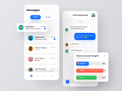 Messaging app concept app design app ui chat chat app message message app messaging messaging app mobile app mobile ui poll uidesign uiux