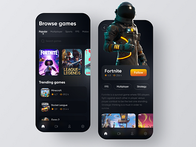 Game Streaming App app app design fortnite game game app gaming live mobile app stream streaming streaming app ui design ux design