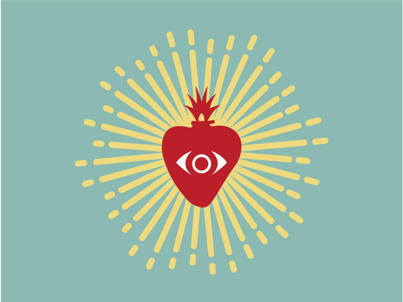Sacred heart sees all illustrator illustration icons female designer female design sacred heart