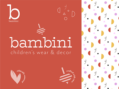 bambini branding children contemporary fashion kids lockup logo minimal modern pattern toys type