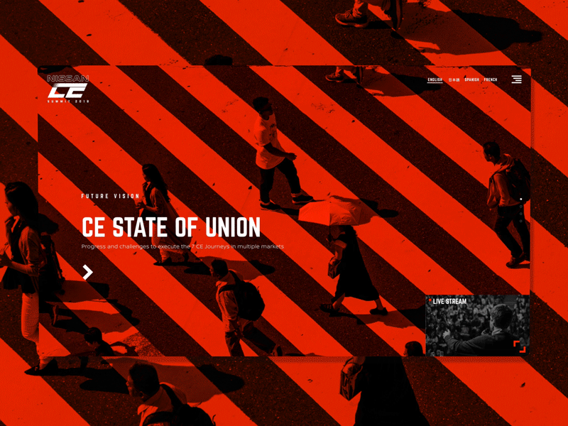 Nissan CE Summit 2018 animation colorful design interactiondesign landing page nissan sport sports ui ux