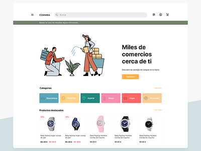 E commerce Landing page categories colorful craftwork ecommerce illustration landing landing page products sales ui