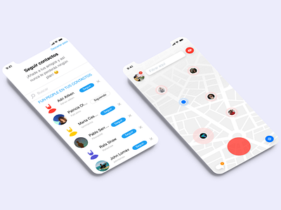 Add your friend and Map activitie app camera follow followers following friends ios map map app social media ui ux
