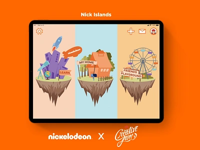 Nick Islands adobe adobe students adobexd app design creative jam designforkids illustration ipadpro kids app nickelodeon ui uidesign