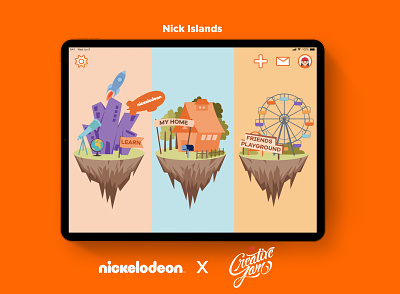 Nick Islands adobe adobe students adobexd app design creative jam designforkids illustration ipadpro kids app nickelodeon ui uidesign