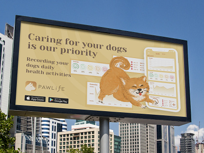 Pawlife Marketing Billboard #2 advertising billboard billboard design brand design branding graphicdesign illustration mockup uidesign