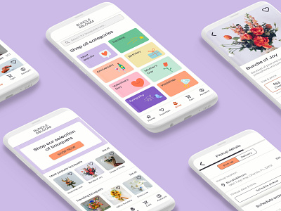 Bumble&Bloom - Flower bouquet ordering app app case study design ui ux visual design