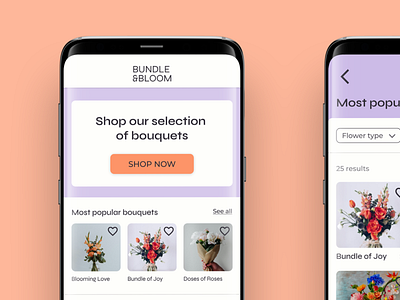 Bumble&Bloom - Flower bouquet ordering app app case study design ui ux visual design