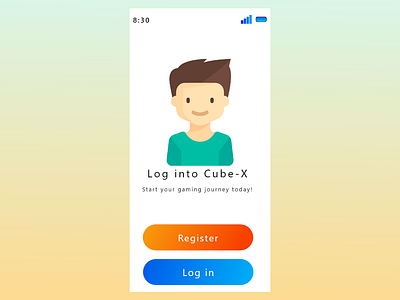 Cube-X Login Screen cubex game login platform ui