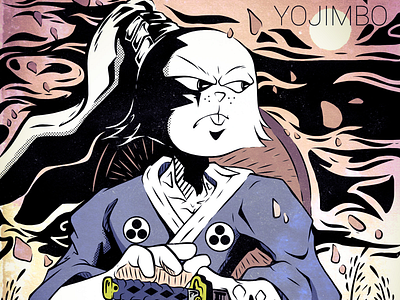 Usagi comic design illustration retro samurai typography usagi yojimbo vector vintage