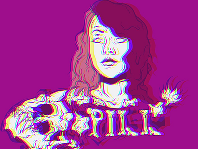 PiLL fish glitch horror portrait retro surreal vector vintage