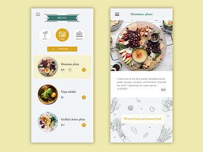 Daily UI #043 / Food/Drink Menu