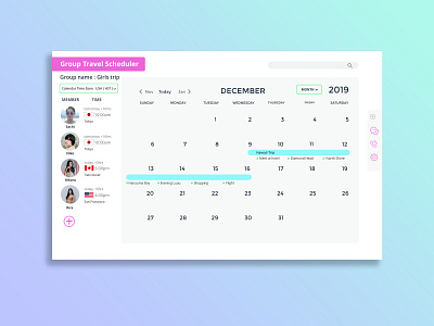 Daily UI #071 / Schedule 071 dailyui planner schedule trip