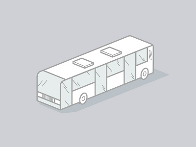 Bus bus isometric line vector