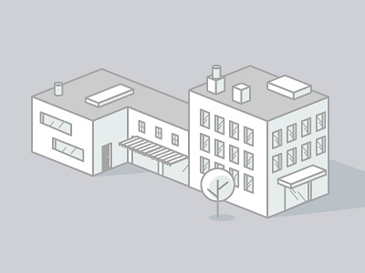 Building building isomectric line vector