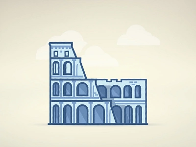 Colosseum blue colosseum italy line rome vector