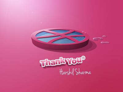 Thank You dribbble invite pink pool swimming thank water you