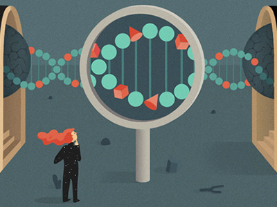 Illustration for Spectrum News autism brain dna illustration spectrumnews