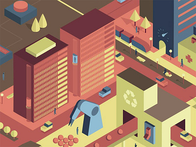 Smart City for COTEC city commission cotec cover hp illustration isometric smartcity tech