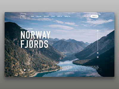 Norway Fjords dailyinspiration design desktop landing page norway shot travel traveling typography ui web