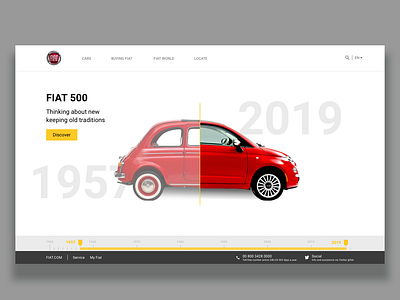 Fiat 500 car dailyinspiration design desktop fiat landing page shot typography ui web webdesign
