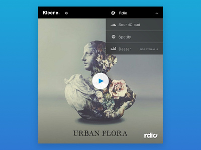 Kleene app deezer design helvetica music player rdio soundcloud spotify ui ux web