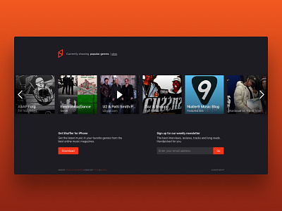 Shuffler app blogs design display minimal music orange player sfui shuffler sound web