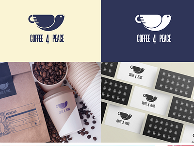 Coffee 4 peace branding coffee design logo