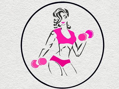 Lady Gym Logo fitness logo flat design gym logo lady