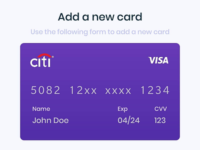 Simple Credit/Debit Card Form design form design ux