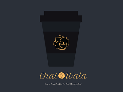 Chai Wala black and gold branding chai chai cup coffee cup design illustration minimalist vector