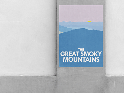 The Great Smoky Mountains Poster adobe illustrator landscape mountains poster poster art smoky mountains tennessee