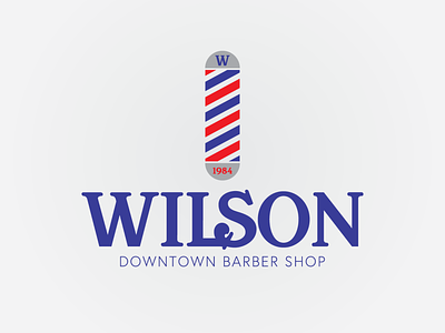 Wilson Downtown Barbershop adobe illustrator barber logo barbershop branding illustrator logo