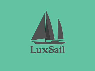 LuxSail adobe illustrator boat boat company brand brand identity graphic design logo sailboat sailng