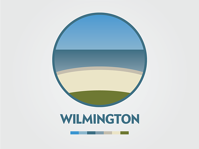 Wilmington Beach Scene beach circle illustrator north carolina wilmington