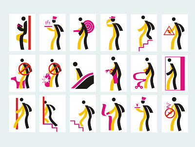 Suggested pictograms of Tehran Metro branding flat metro minimal pictogram