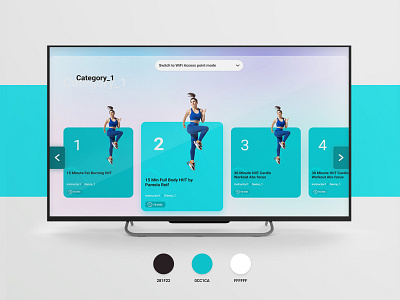 Home workout in TVbox blue branding design graphic design minimal tv tvbox typography ui ux workout