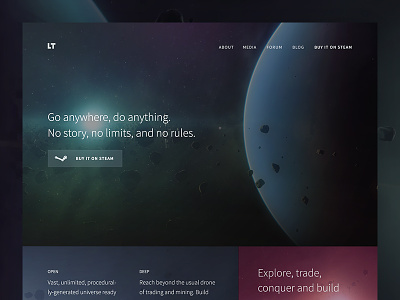 LT homepage homepage scifi space website